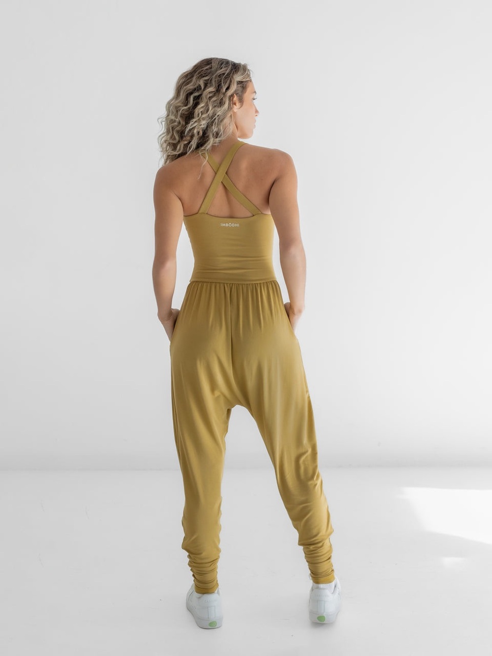 Imbodhi Harem Jumpsuit Romper | Size 1X | Pockets | Soft Bamboo Lounge Yoga